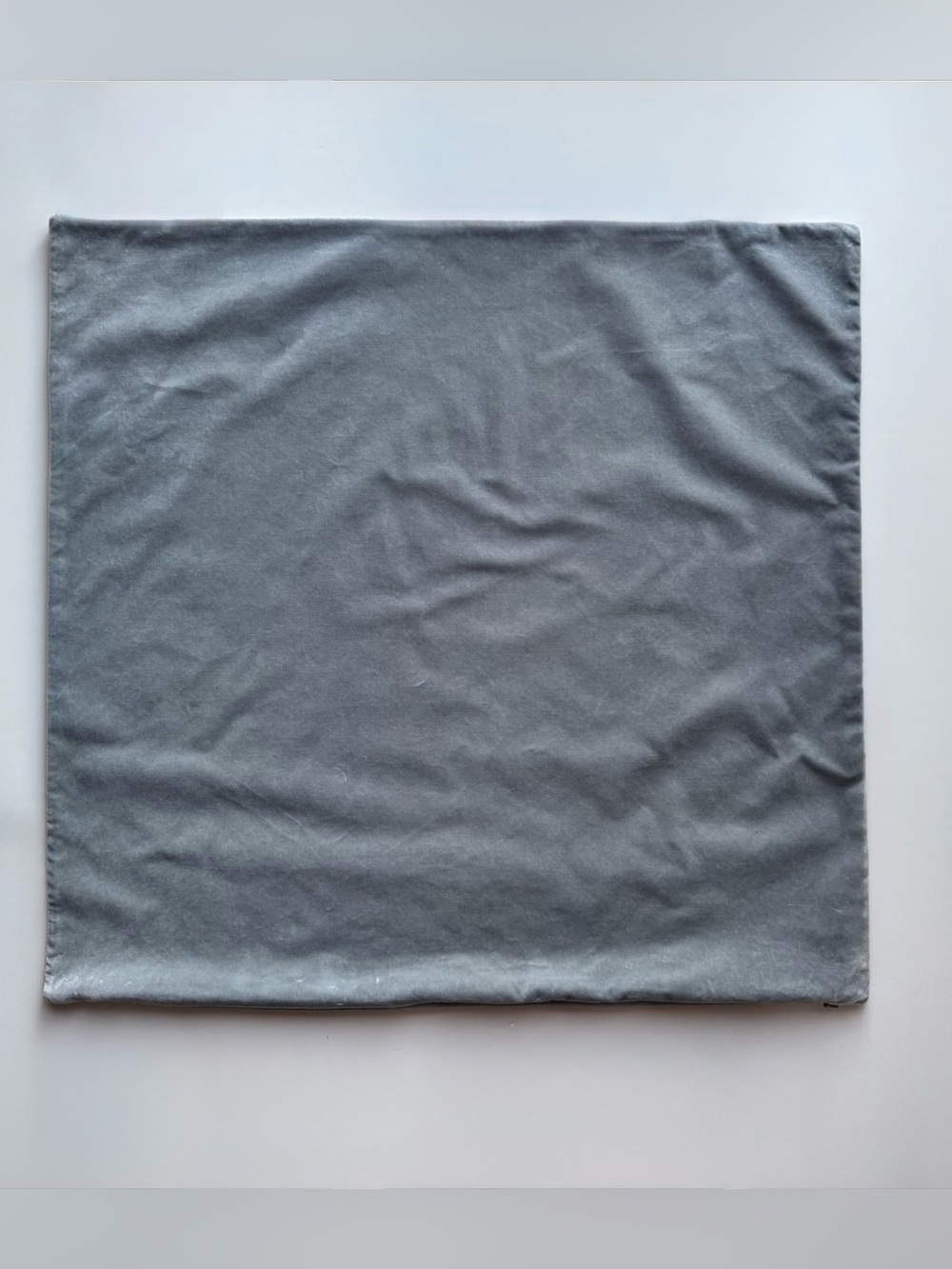 Rejuvenation 24x24 Italian Velvet Pillow Cover in Light Blue/Gray Cloud Blue